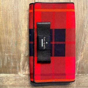 Woman’s Kate Spade Red Black Plaid Clutch
